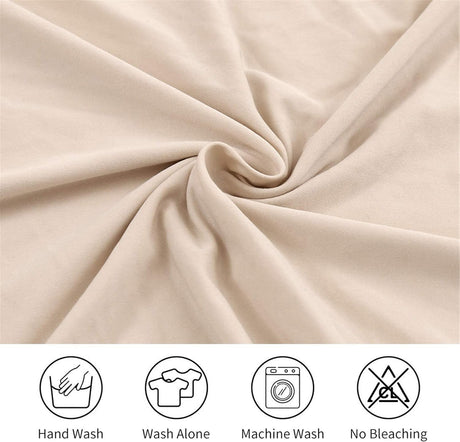 Stretch Washable Chair Covers Set of 4, Removable Slipcovers for Hotel, Beige