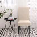 Stretch Washable Chair Covers Set of 4, Removable Slipcovers for Hotel, Beige