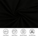 Dining Room Chair Covers Stretchy Washable Set of 6 Black Seat Covers for Hotels Removable Decorative Covers