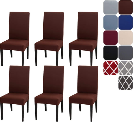 Stretchy Washable Chair Covers Set of 6, Removable Decorative Protectors for Hotel Cafe, Compatible with TFRF