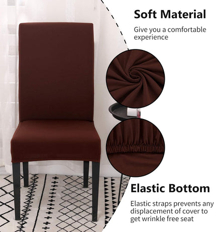 Stretchy Washable Chair Covers Set of 6, Removable Decorative Protectors for Hotel Cafe, Compatible with TFRF