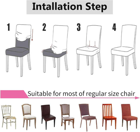 Stretchy Washable Chair Covers Set of 6, Removable Decorative Protectors for Hotel Cafe, Compatible with TFRF