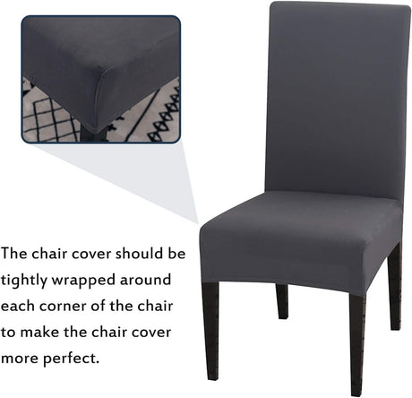 Stretch Washable Chair Covers Set of 4, Removable Decoration Protection Seat Covers for Hotel Use grey-tfrf grey