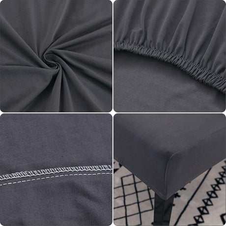 Stretch Washable Chair Covers Set of 4, Removable Decoration Protection Seat Covers for Hotel Use grey-tfrf grey