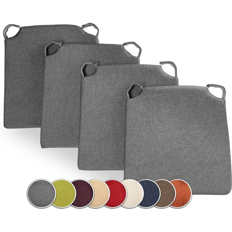 Trapezoidal Chair Cushions Set of 4 Comfortable Seat with Inner and Outer Velcro Dimensions 42cm Back 35cm Front