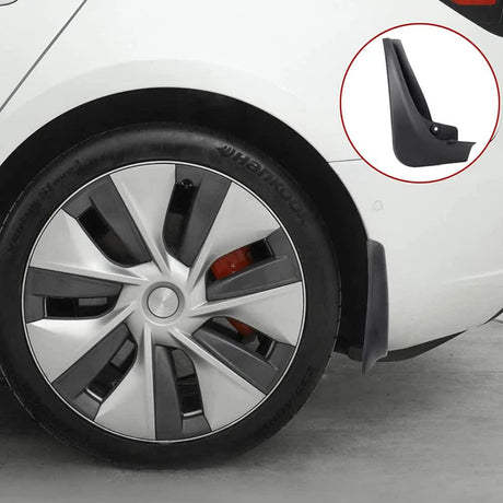 Tesla Model 3 Mud Guards Set of 4 Front and Rear Fenders White Compatible with Tesla
