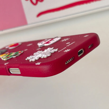 iPhone 16 Pro Max Case 3D Christmas Frosted PC Hybrid TPU Cover Compatible with Apple