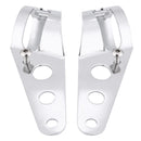 Motorcycle Headlight Mount Bracket Fork Tube Clamp Kit 35-43mm Chrome for Chopper Cafe Racer