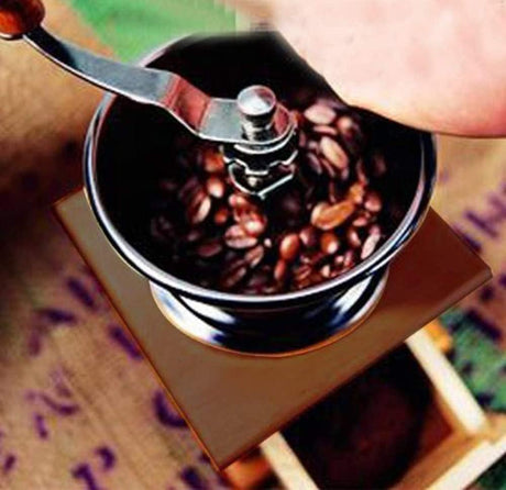 Retro Wooden Coffee Grinder Hand-Cranked Ceramic Burr Compatible with Braun Oral-B Philips