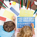 4-Piece Plastic Letter and Number Stencils Set, Various Sizes for Children DIY Painting Learning