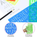 4-Piece Plastic Letter and Number Stencils Set, Various Sizes for Children DIY Painting Learning