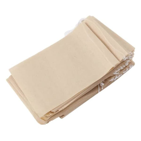 Disposable Paper Tea Filter Bags with Drawstring, 500-Pack Natural Brown for Loose Tea and Coffee