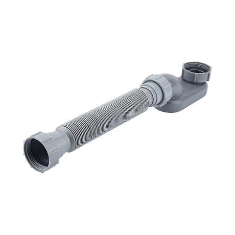 Gray Low Profile 1 1/2 Inch P-Trap Flexible Bathtub Shower Drain Pipe Freestanding Bathtub Drain