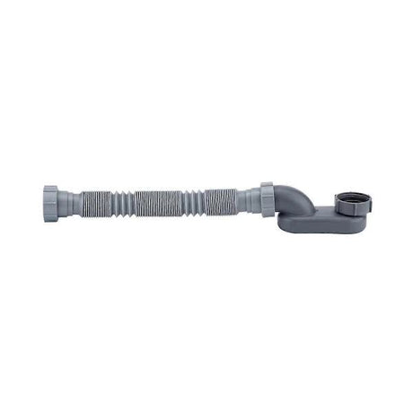 Gray Low Profile 1 1/2 Inch P-Trap Flexible Bathtub Shower Drain Pipe Freestanding Bathtub Drain