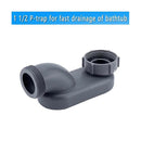 Gray Low Profile 1 1/2 Inch P-Trap Flexible Bathtub Shower Drain Pipe Freestanding Bathtub Drain