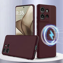Motorola Edge 50 5G Case MagSafe Compatible Liquid Silicone Case with Lanyard Black Multicolor Burgundy