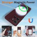 Motorola Edge 50 5G Case MagSafe Compatible Liquid Silicone Case with Lanyard Black Multicolor Burgundy