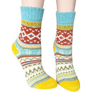Merino Wool Socks for Hiking Backpacking Winter Women's 5 Pairs Thermal Knitting Socks Red Brown Green Blue Dark Blue