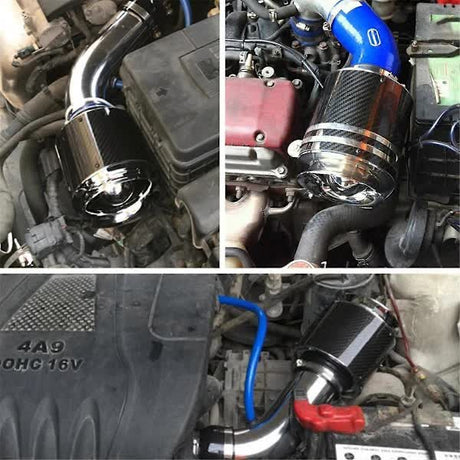 High Flow 76mm Carbon Fiber Air Filter Car Engine Performance Cold Air Intake XH-UN013