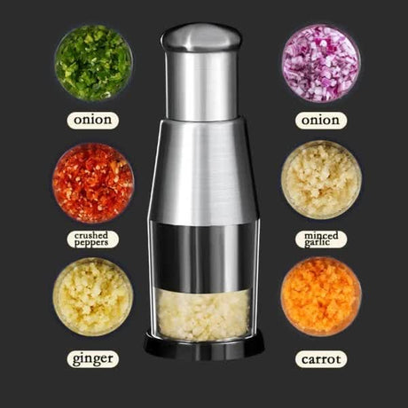 Garlic Press Handheld Food Chopper and Dicer