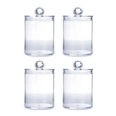 Sophisticated Crystal Glass Apothecary Jars with Removable Lids for Bathroom Vanity Organizers and Decor