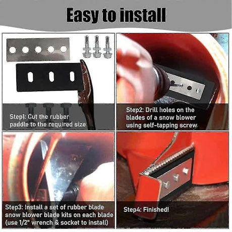Snowblower Impeller Kit 1/4 Inch 3-Blade Universal for 2-Stage Machine Modification