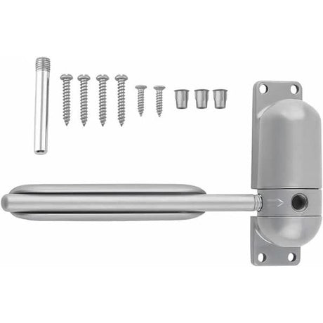 Self-Closing Door Closer Spring Surface Mounted Adjustable Durable Gray Compatible with Self-Closing Doors