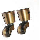 High Load Capacity Brass Furniture Casters Set of 2 Universal Compatible with Various Brands