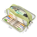 Pencil Case Large Capacity 3 Compartments School Bag Pink