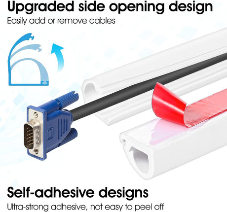 Wall Cord Hider 39 Inch, Self-Adhesive Cord Cover for Wall, Wire Hider, Cable Raceway Cover Kit for TV, Home and Office