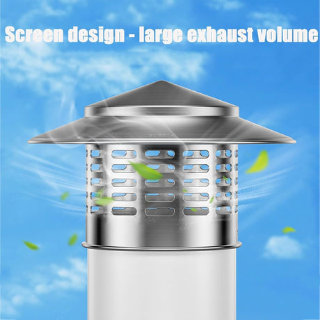 8 Inch Round Chimney Cap, 8 Inch Chimney Cap with Screen, Stove Pipe Topper, 304 Stainless Steel(Full Width: 8in, Interior Width: 7.87in)