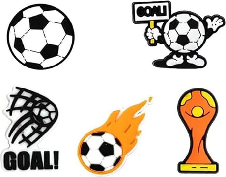 38pcs Soccer Ball Charms for Clog Shoe Decoration, Sports Soccer Football Shoe Charms Accessories Pack,Cute Random Charms