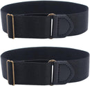 2pcs Sleeve Garters Non Slip Shirt Sleeve Holders Armband for Women Men (Black)