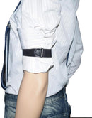 2pcs Sleeve Garters Non Slip Shirt Sleeve Holders Armband for Women Men (Black)