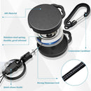 2 Pack Retractable Keychain Heavy Duty Retractable Badge Reel Carabiner with 30” Retractable Cord, Black