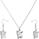 1 Set Koala Necklace Stainless Steel Charm Necklace Womens Silver Earrings Post Earrings for Women Koala Womens Earrings J Necklace for Women Australia Alloy