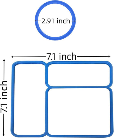 Vacuum Bottle Seal Gasket and Lid Seal Gasket Suitable For OmieBox - bento box accessories - Food-Safe Silicone Rubber (Blue) - Lunch Box NOT Included - Compatible with omie lunch box