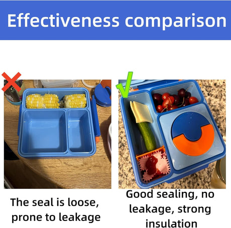 Vacuum Bottle Seal Gasket and Lid Seal Gasket Suitable For OmieBox - bento box accessories - Food-Safe Silicone Rubber (Blue) - Lunch Box NOT Included - Compatible with omie lunch box