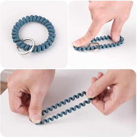 6PCS Stretchable Bracelet Keychain Wristlet - Compatible with Multi-Brand Key Fobs