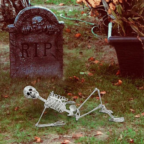 Life Size Halloween Skeleton with Movable Joints Full Body Scary Decoration for Party Haunted House