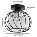 Modern Crystal Ceiling Light E27 LED Chandelier Compatible with Philips, Black Design for Kitchen Dining Room Bedroom Hallway Entrance