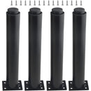 Adjustable Metal Furniture Legs (25-42 cm) - Set of 4, Black