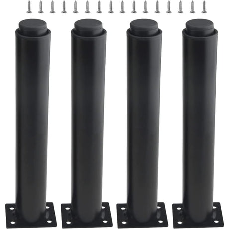 Adjustable Metal Furniture Legs (25-42 cm) - Set of 4, Black