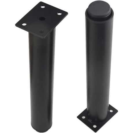 Adjustable Metal Furniture Legs (25-42 cm) - Set of 4, Black