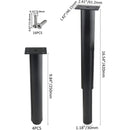 Adjustable Metal Furniture Legs (25-42 cm) - Set of 4, Black