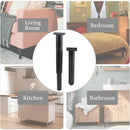 Adjustable Metal Furniture Legs (25-42 cm) - Set of 4, Black