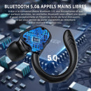 Wireless Bluetooth Headphones with Mic for Sports \u0026 Work, Hi-Fi Stereo, Dark
