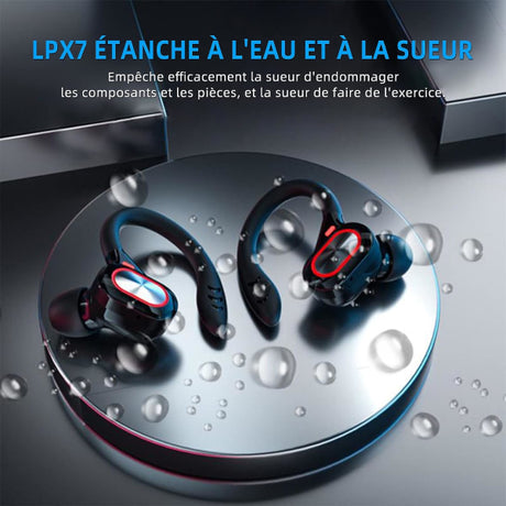 Wireless Bluetooth Headphones with Mic for Sports \u0026 Work, Hi-Fi Stereo, Dark