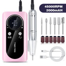 Electric Nail File Rechargeable Portable 45000 rpm Pink