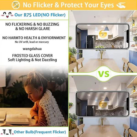 2 Pcs R7s 118mm 30W Dimmable LED Bulb Warm White 3000K Flicker Free